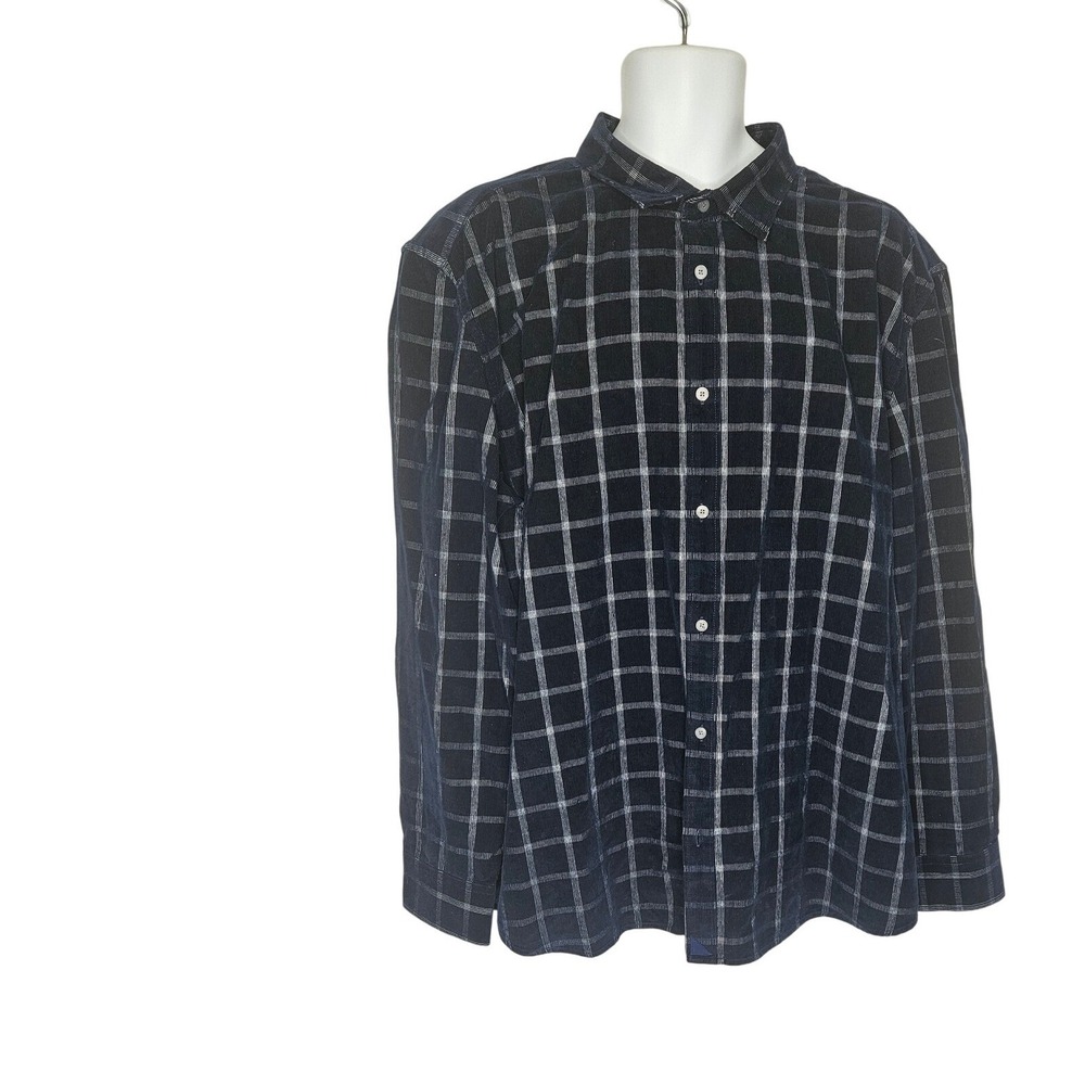 UNTUCKit‎ Fair Trade Navy Windowpane Cord Button Down Shirt XXX-Large